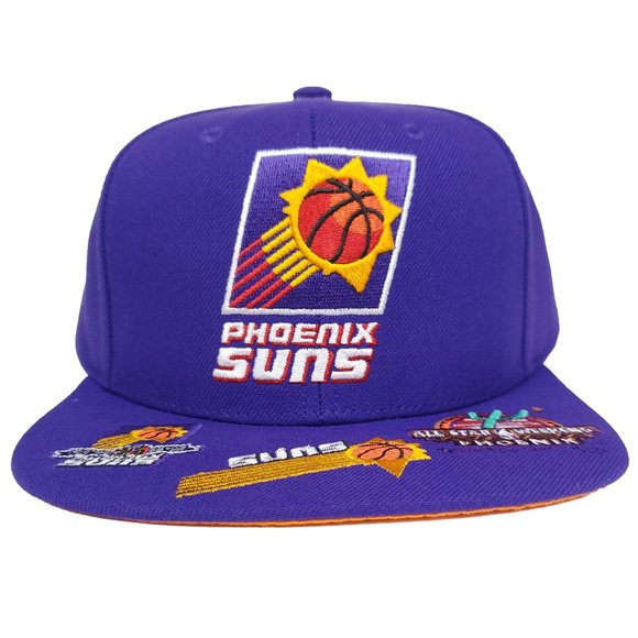 Phoenix Suns Mitchell & Ness NBA Snapback Hat 3D Logo Bill Logos Purple Cap - Picture 1 of 9